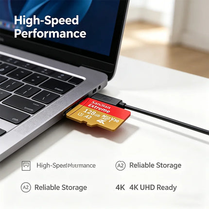 Micro TF&SD Card 128GB High-speed SD Card 256GB Memory Flash Card Class 10 V30 Up to 100MB/s for PC/Phone/Camera