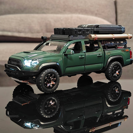 1:32 Toyota Tacoma TRO Off Road Pickup Alloy Diecast Model Computer Desktop Decoration With Sound Light Beautiful Christmas Gift