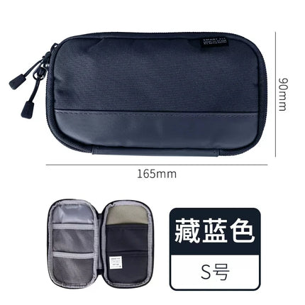 Lihit Lab Large Capacity PU Waterproof Pencil Case Big Pen Holder, Fabric Stationery & Sundry Bag for School Students