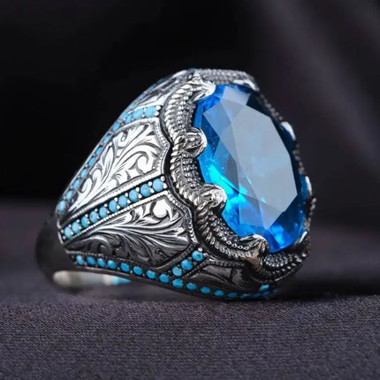 2024 New Creative Cat's Eye Alloy Casting Rings for Men Tiktok Europe and America Gothic Rock All-around Eyeball Simple Jewelry