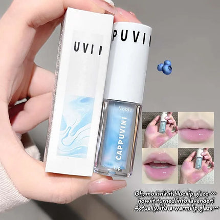 Clear Transparent Grey Purple Lip Gloss Hydrating Drying Lips Mirror Lip Glaze Tint Plumper Moisturizing Crystal Lip Oil Makeup