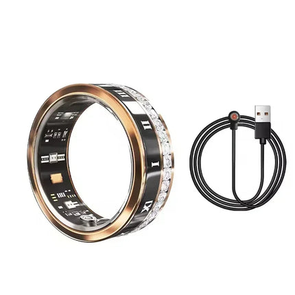 Diamond Smart Ring for Men Women Heart Rate Blood Oxygen Sleep monitoring IP68 Waterproof Sport Modes Ring For Android IOS