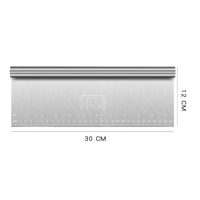1Pc Stainless Steel Scale Cake Scraper Buttercream Edge Smoother Dough Pastry Spatula Cake Decorating Baking Tool