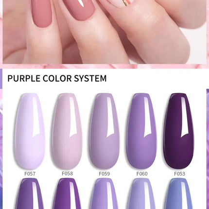 LILYCUTE 6Pcs/Set 7ML Gel DIY Nail Polish Bright Pink Semi Permanent Soak Off UV LED Gel Varnish Nail Art Design Manicure Kit