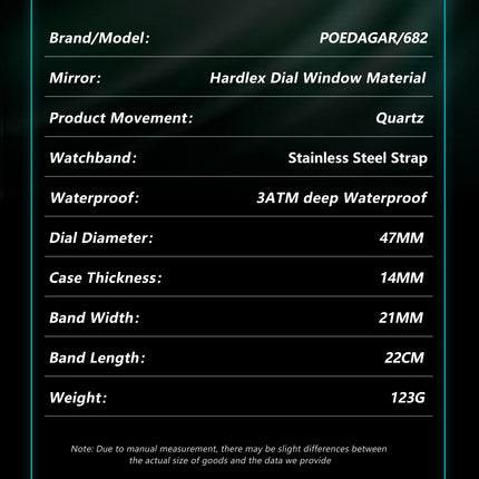 POEDAGAR Luxury Fashion Men's Watch Waterproof Luminous Quartz Male Watch Date Week Stainless Steel Casual Watches For Men Reloj