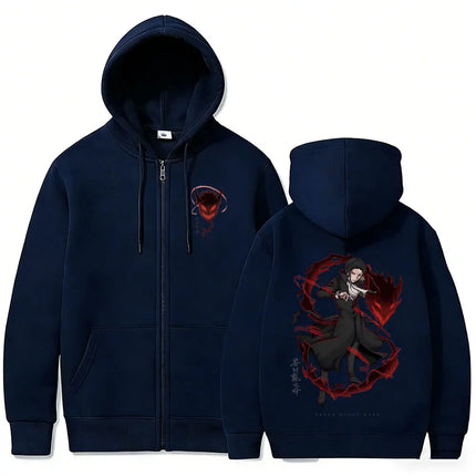 Anime Bungo Stray Dogs Ryunosuke Akutagawa Merch Zipper Hoodie Men Women Casual Vintage Zip Up Jacket Cosplay Zip Up Sweatshirt