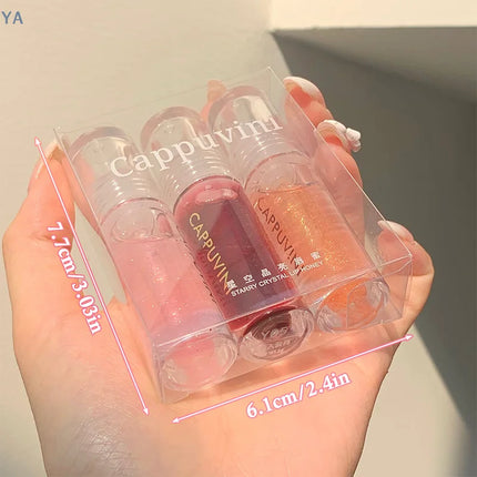 [YA]Cappuvini Transparent Crystal Jelly Lip Gloss Shiny Clear Mirror Moisturizing Lip Balm Glitter Liquid Lipstick Lip Oil