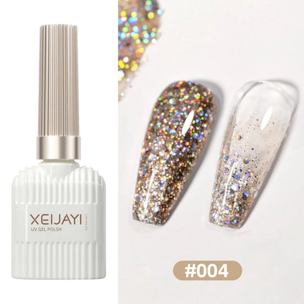 6pcs Shell Fragments Translucency Reflective Gel Nail Polish Reflective Glitter Semi Permanent Soak Off UV Gel Nail Art Varnish