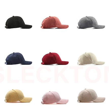 SLECKTON Custom Baseball Cap for Women and Men Fashion Design Brand LOGO Letter Embroidery Hats Corduroy Hats Unisex Wholesale