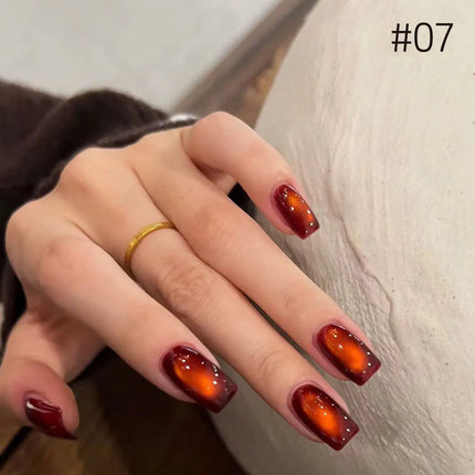 MIANEL 10ML Fiery Sunset Glass Beads Cat Eye Gel Nail Polish Winter Hot style Cat Magnetic Gel Nail Salon Black Nails 1-10pcs