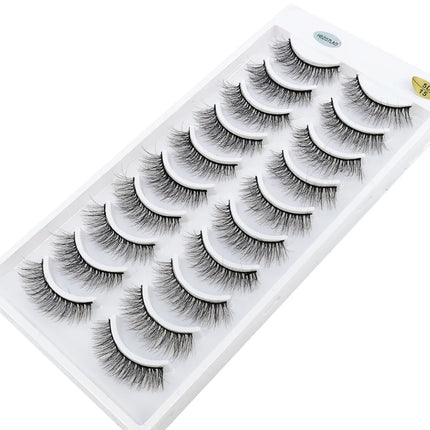 10 Pairs Mink Fake Eyelashes Faux 3D Natural Long False Eyelashes 3d Mink Lashes Soft Fluffy Lashes Extension Makeup Kit Cilios