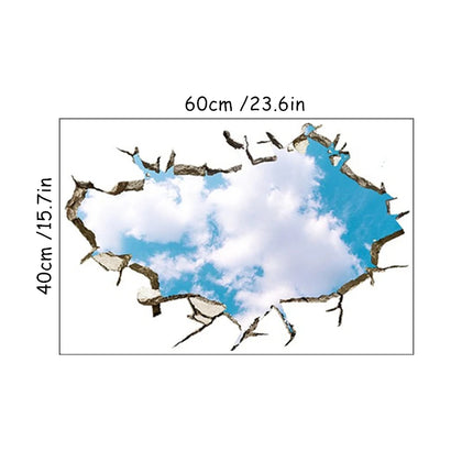 3D Wall Hole Art Star Sky Mural Meteor Crescent Moon Vinyl Stickers Home Decoration for Aesthetic Room Roof Night View Wallpaper
