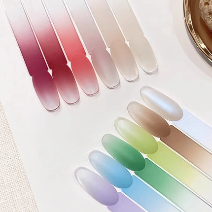 12 Colors Nail Polish Patting Glue Pink Color Nail Art Air Cushion Glue High Saturation Gypsum Painting Glue for DIY Home Salon