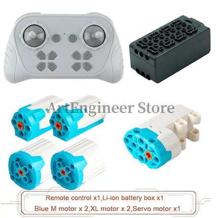 Blue Upgraded Motor M/L/XL Power Functions Building Blocks Programmable 8 Way APP Remote Control For Technical Car Modify