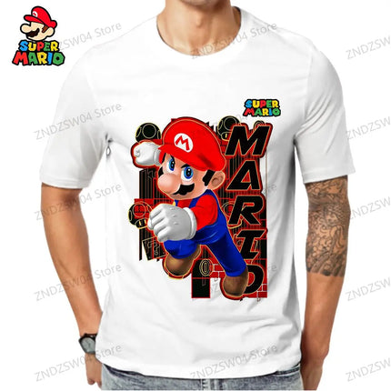 Men's -shir T Shirt Man 2024 110-6XL Super Mario Fashion Men's Children's T-Shirt Summer Parent-child Wear Streetwear Tops Anime
