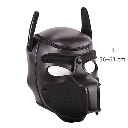 BDSM Leather Bondage Restraints Straps with Luxe Puppy Cosplay Dog Mask Hood for Fetish Slave Binding Erotic Costume