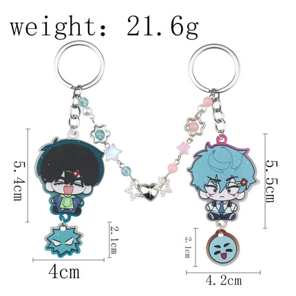 2Pcs Alien Stage Ivan & Till Cartoon Keychain Acrylic Chain for Woman Men Fashion Anime Figure Acrylic Keyring Pendant Gift
