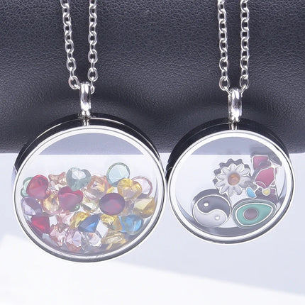 High Fashion Twist Locket Pendant Necklaces For Women Men Jewelry Memory Photo Floating Charm DIY Stainless Steel Lockets Gift