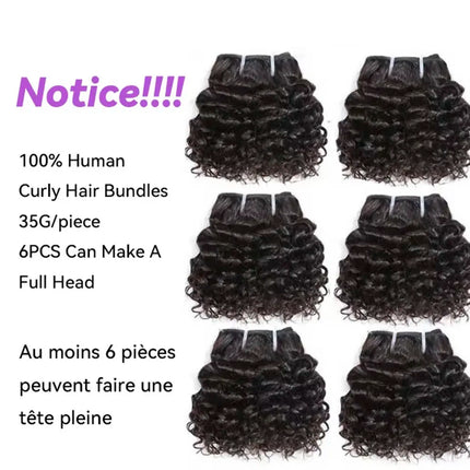 Short Deep Curly Hair Kinky Curly Hair Bundles Tissage  Bundles Remy Human Hair Extensions Natural Black Brazilian Cheap Bundles