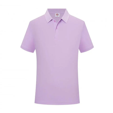 Men's and Women's New Model Summer Solid Color Lapel Short-sleeved Casual Daily Outdoor Polo Shirt Fashion Button Top 14 Colors