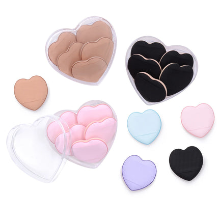 5/10pcs Heart Finger Puff  Mini Makeup Sponge Small Air Cushion Powder Sponge Case Face Concealer BB Cream Cosmetic Puff Beauty