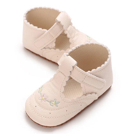 Spring and Summer New Baby Korean Version Flower Embroidered Princess Shoes For Women's Soft Soled Baby Walking Shoes