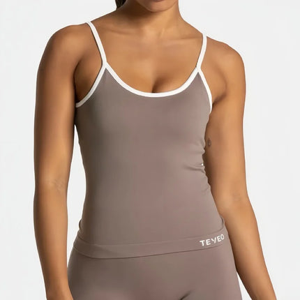 TEVEO Ignite Cami Top Sports Yoga Vest Underwear Woman Fitness Tops Gym Beautiful Back Bra Running Workout Halter
