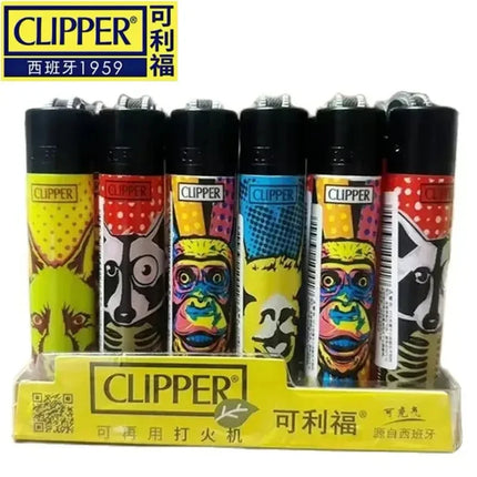 24Pcs Clipper Mini Flint Wheel Lighter Butane Refillable Cigarette Lighter, Cool Men's Gift & Smoking Accessories