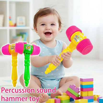 8Pcs Pounding Hammer Toys PVC Kids Hammer Toys Musical Sound Kids Educational Beating Gavel Plastic Squeaky Mallet Instrument