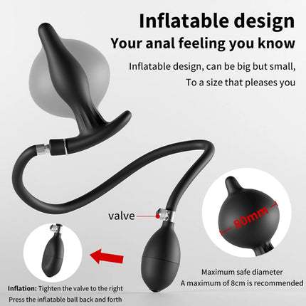 10-frequency Vibration Prostate Bead Inflation Huge Anal Plug Electric Orgasm Masturbation Massager Sex Product Butt Plug SexToy