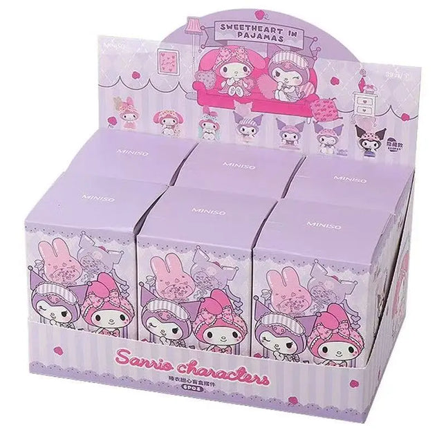 Sanrio Figure Blind Box Cute Kuromi My Melody Figures Toy Pajamas Series Collection Home Decorate For Children Christmas Gift