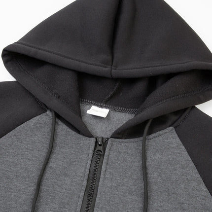 Autumn Winter New Zipper Fleece Hooded Coat Casual Men Women Plus Size Loose Pullover Fashion Raglan Sleeves Sweatshirt Top