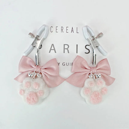 BDSM Nipple Clamp Cute Bow Cat Claw Breast Clip Collar with Bell Anal Plug Butt Plug Nipple Stimulation Flirting Adult Sex Toys