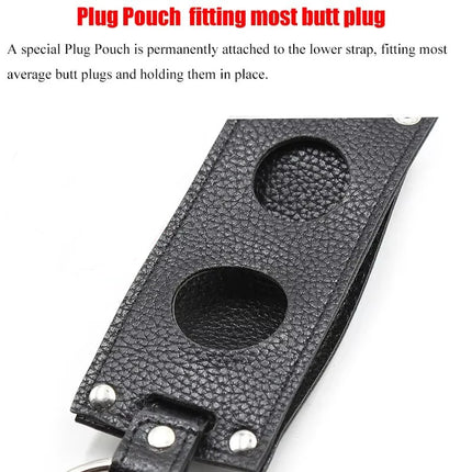 Strap-on Butt Plug And Dildo Harness. Strapon Leather Chastity Panties,BDSM Bondage,Sex Toys For Men