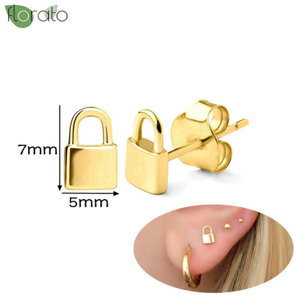 925 Silver Needle Fashion Heart Gold Color Stud Earrings for Women Exquisite Zircon Small Earrings Luxury Ear Piercing Jewelry