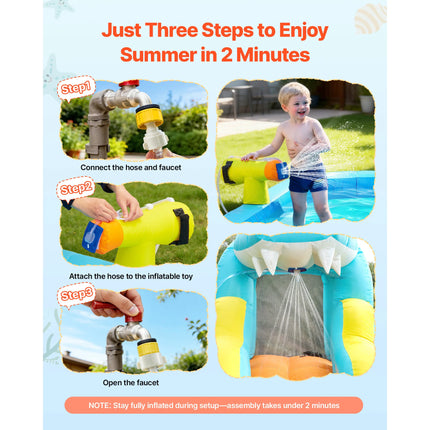 SucceBuy Inflatable Bounce House 11.6x13.1x7.7 ft with Bounces Zone Climbing Wall Pool Water Ring for 3 to 4 Kids Ages 3 to 8