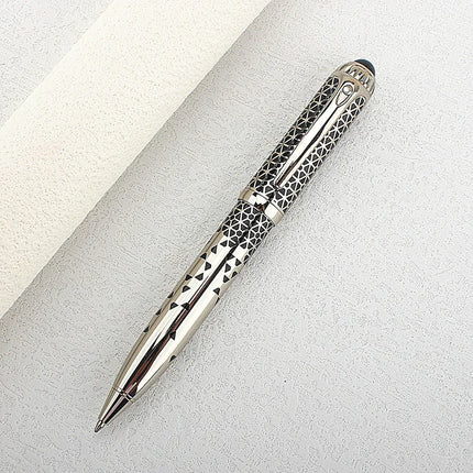1pc Luxury Metal Round Ballpoint Pen | Retractable Stainless Steel Painted Ballpoint Pen, Elegant Signature Pen | Gift Choice