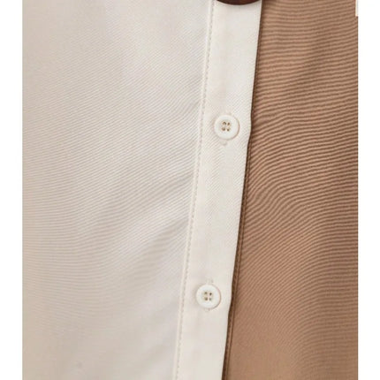 Plus Size Women's Patchwork Shirt with Lapel Collar Ladies Casual Long Sleeves Blouse New Shirt Top