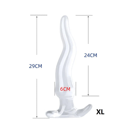 Large Finger Anal Plug Sex Toy Long Transparent Anal Plug Big Dildos Women's Vaginal Hip Expansion Trainer Lesbian Masturbator