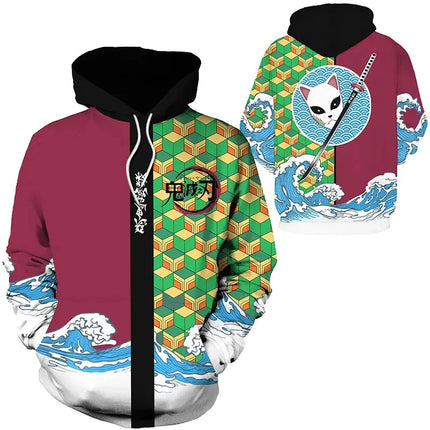 Funny 3D Anime Print Hoodies For Men Hip Hop Trend Y2k Clothing Fashion Casual Sweatshirts Autumn and Winter Oversized Pullover
