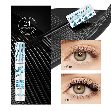 Black Waterproof Mascara Lengthening Eyelash Thick Silk Fiber Mascara Women's Cosmetics Eye Cosmetics Gift Tools