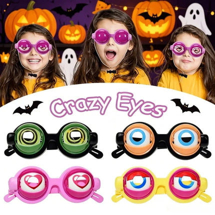 1Pairs Halloween Crazy Eyes Kids Funny Glasses Toy Novelty Creative Gag Prop Eyewear for Party Costume Joke Accessory