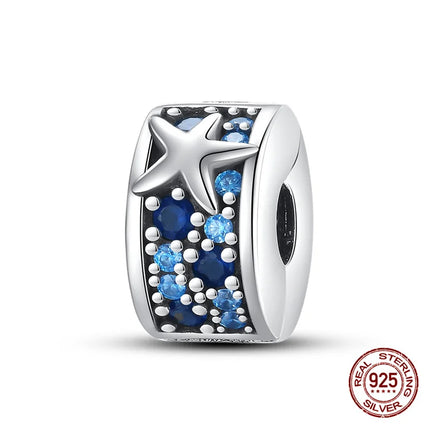 Charm 925 Silver Blue Ocean Life Theme Charm Beads Fit 3mm Original Bracelet For Women DIY Pendants Luxury Jewelry Gift Hot Sale