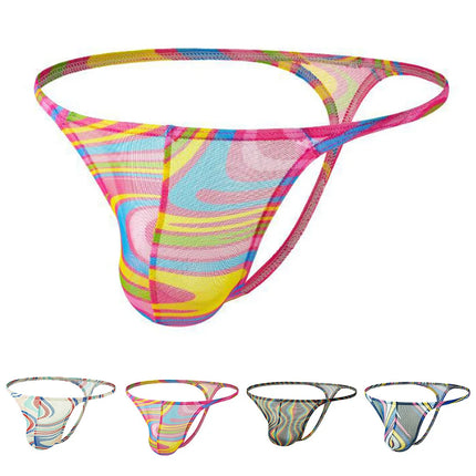 Men Print Thongs G Strings Briefs Sexy Accessories Hot Underwear Low Rise Bikini Sissy Pouch Hot Lingiere Breathable Underpants