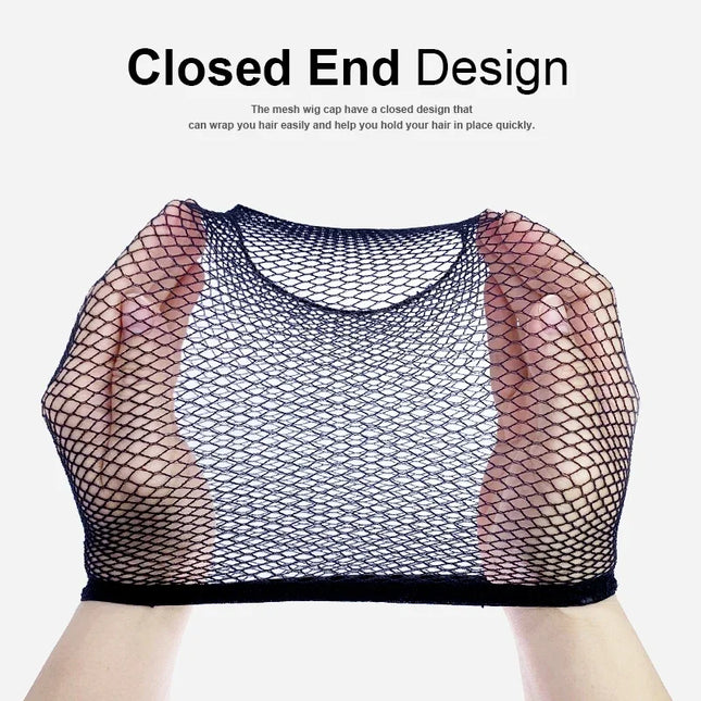 1/3Pcs Black Nylon Mesh Wig Cap, Closed End High Stretch Breathable Hairnet Invisible Wig Liner for Women