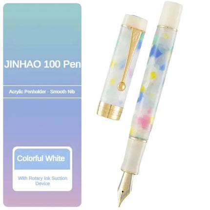 JINHAO 100 Centennial Resin Fountain Pen Arrow Shaped Pen Clip Golden Clip Business Office School Supplies Stationery PK 9019