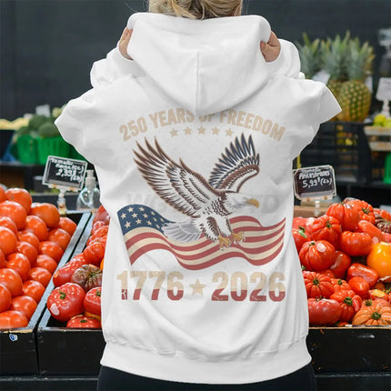 Since 1776 2026 250 Years Of Freedom Retro USA Long Sleeve Hoodies Loose Women Men Classics Nostalgia Hoody