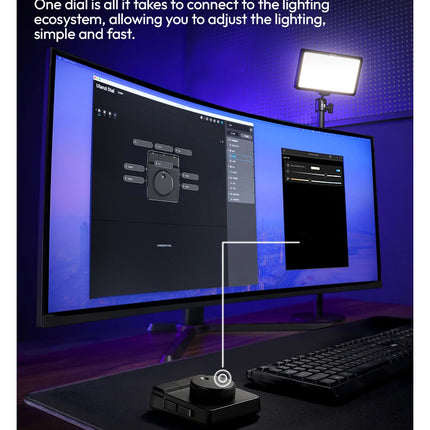 Ulanzi D100H Dial Creative Controller for Video&Photo Editing Dial&RGB Keypad Controller for Light System for Intelligent Studio