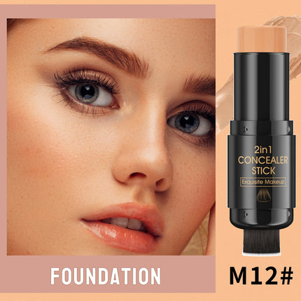Double-head Face Bronzer Contour Stick Cream Makeup Light Dark Shadow Lasting Concealer Facial Brighten Contouring With Brush