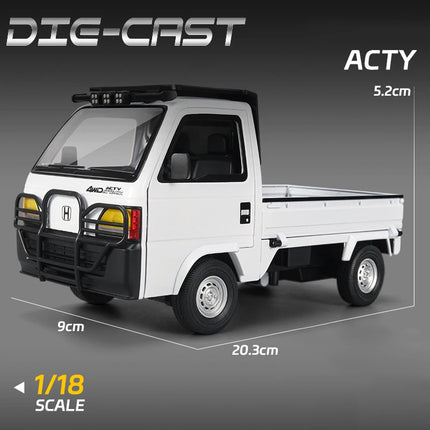 1:18 Hondas ACTY Picku Alloy Car Model Sound and Light Pull Back Children's Toy Collectibles Birthday Gift